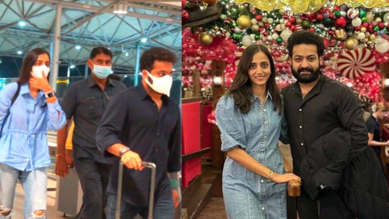 WATCH: Jr NTR spotted with injured hand alongside wife Pranathi at Hyderabad airport; heading for a recovery break?