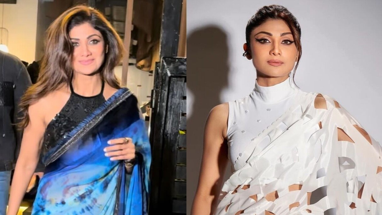 Shilpa Shetty serves date night outfit goals with desi spin in blue saree and black blouse