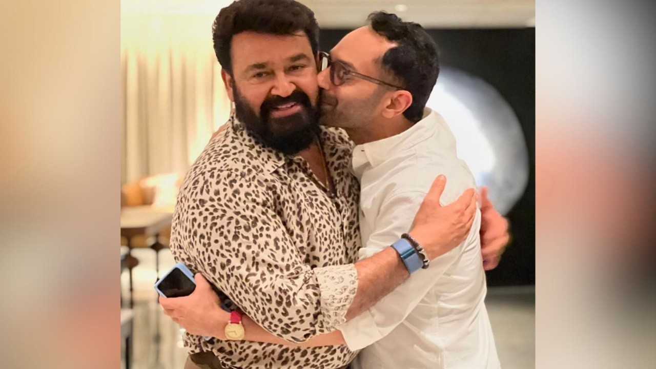 'Eda Mone': Fahadh Faasil kisses Mohanlal in UNSEEN PIC; fans go berserk