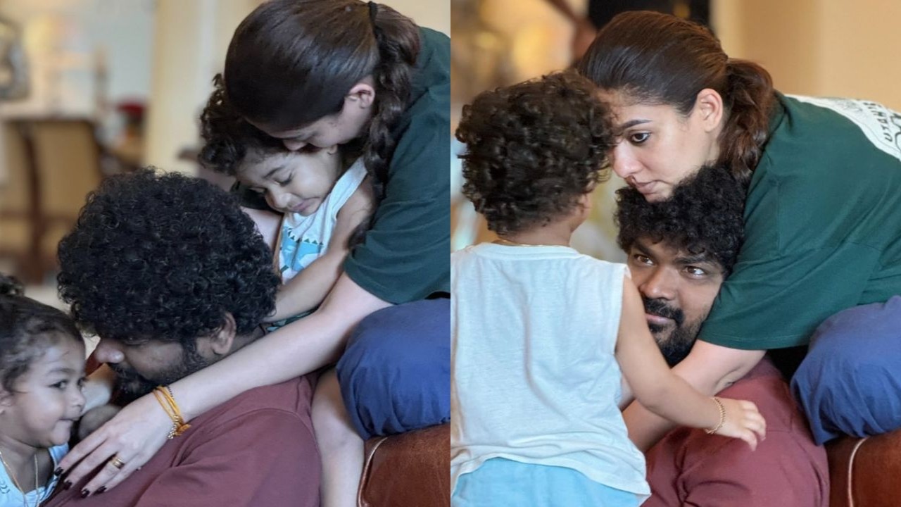 Nayanthara and Vignesh Shivan cuddle their sons Uyir and Ulag in candid and heartwarming  pictures