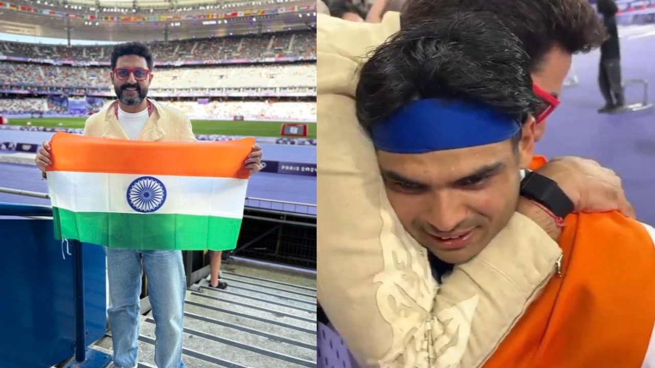 Abhishek Bachchan tightly hugs Neeraj Chopra after he wins first Silver medal for India at Paris Olympics 2024 in viral video: WATCH