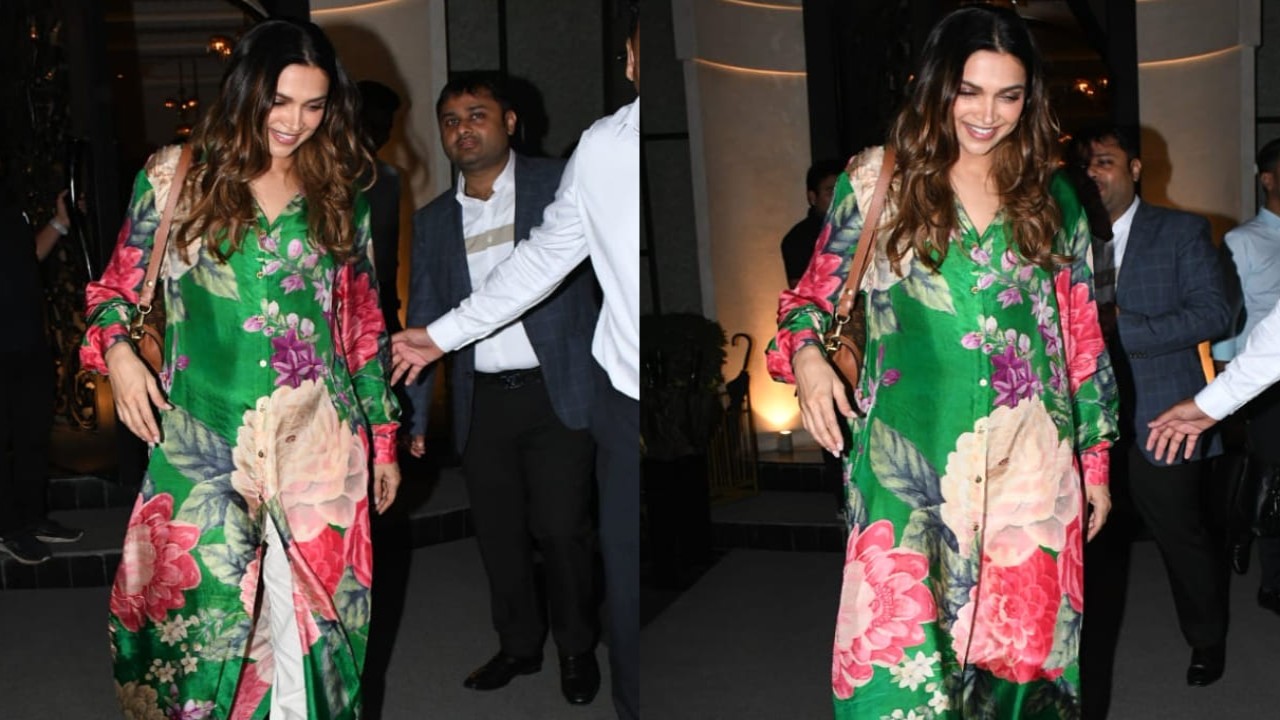 Deepika Padukone in green floral kurta