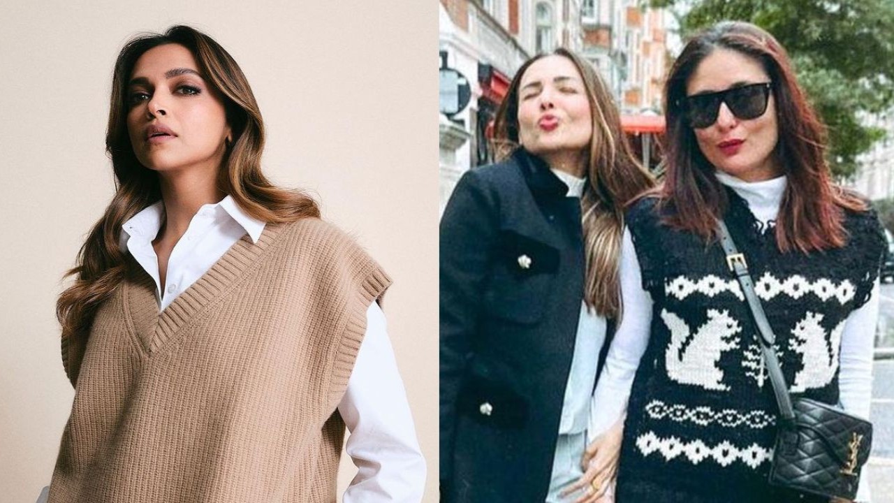 5 celeb-inspired ways to style sweater vest (PC: Pinkvilla, Kareena Kapoor, Deepika Padukone and Hina Khan Instagram)