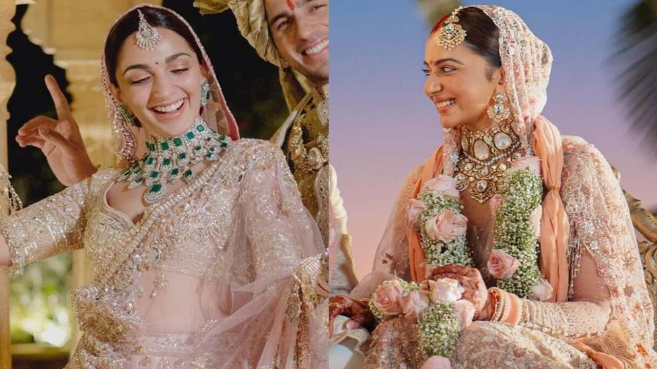 From blushing ombre to sparkling florals, these 5 pink bridal lehengas of Bollywood beauties