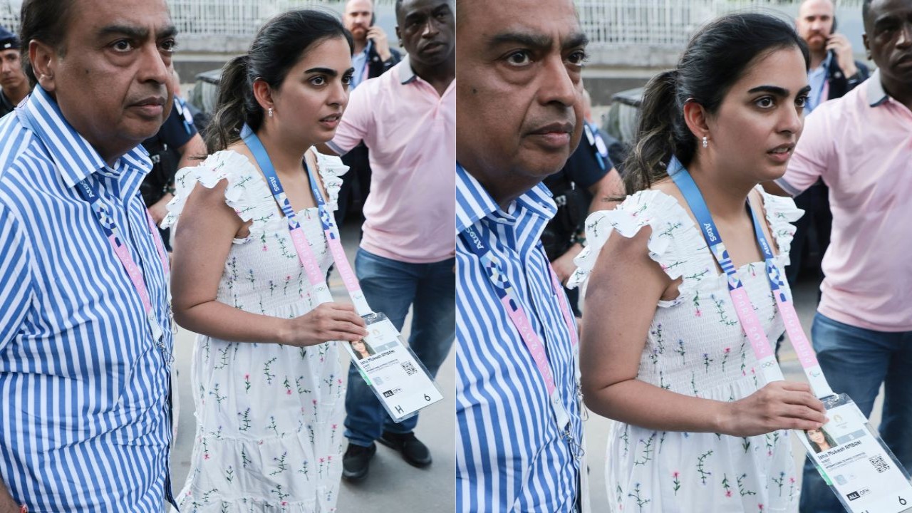 Isha Ambani’s white floral Ellie Nap dress