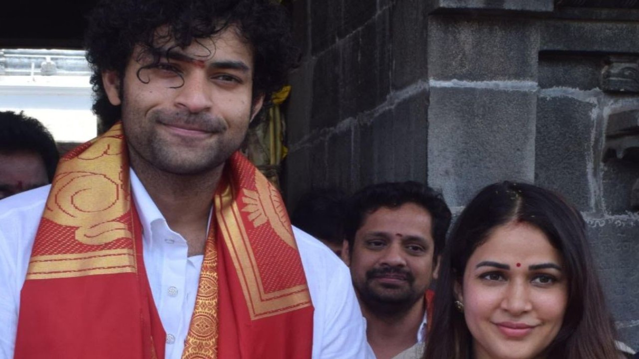 Varun Tej and Lavanya Tripathi shine in traditionals, visit Tirumala Tirupathi Temple for blessings