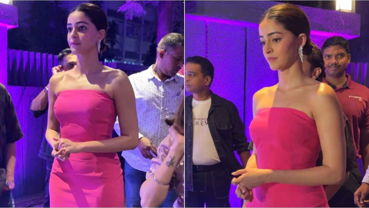 Ananya Panday, Long Dress, strapless dress, bodycon dress, pink, barbiecore, call me Babe, hot, Style, Fashion