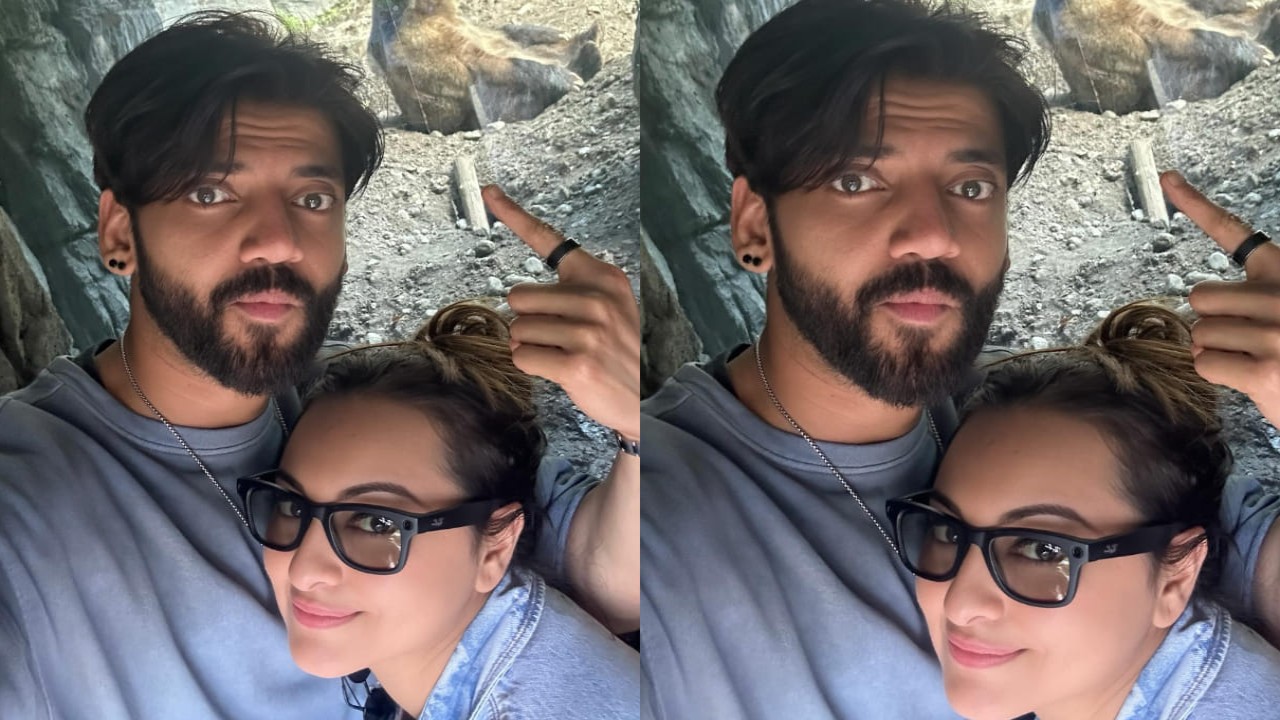 Zaheer Iqbal strikes goofy pose with ‘bae’ Sonakshi Sinha and bear in US vacay pics; Hu...