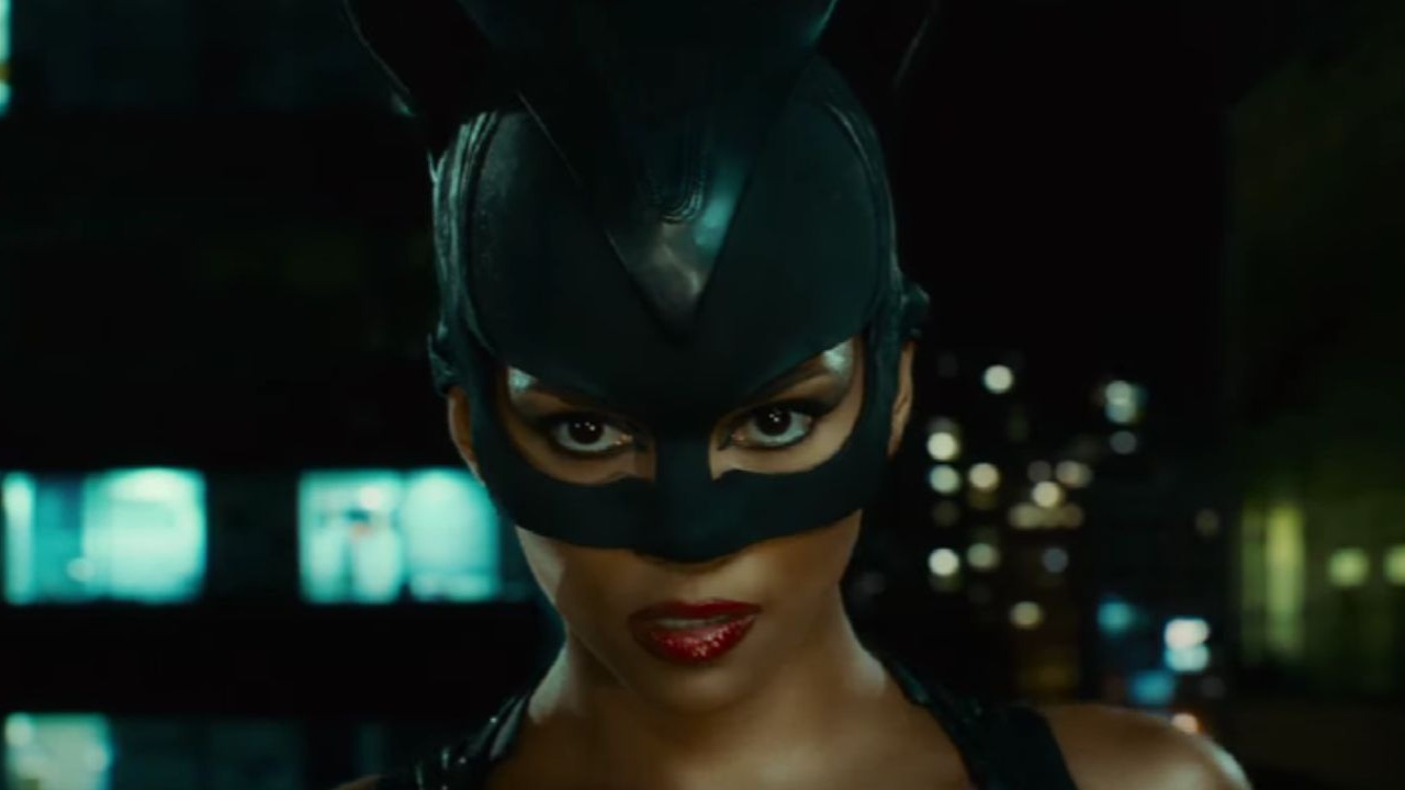 Halle Berry in a still from Catwoman (Image via YouTube/Warner Bros. Entertainment)