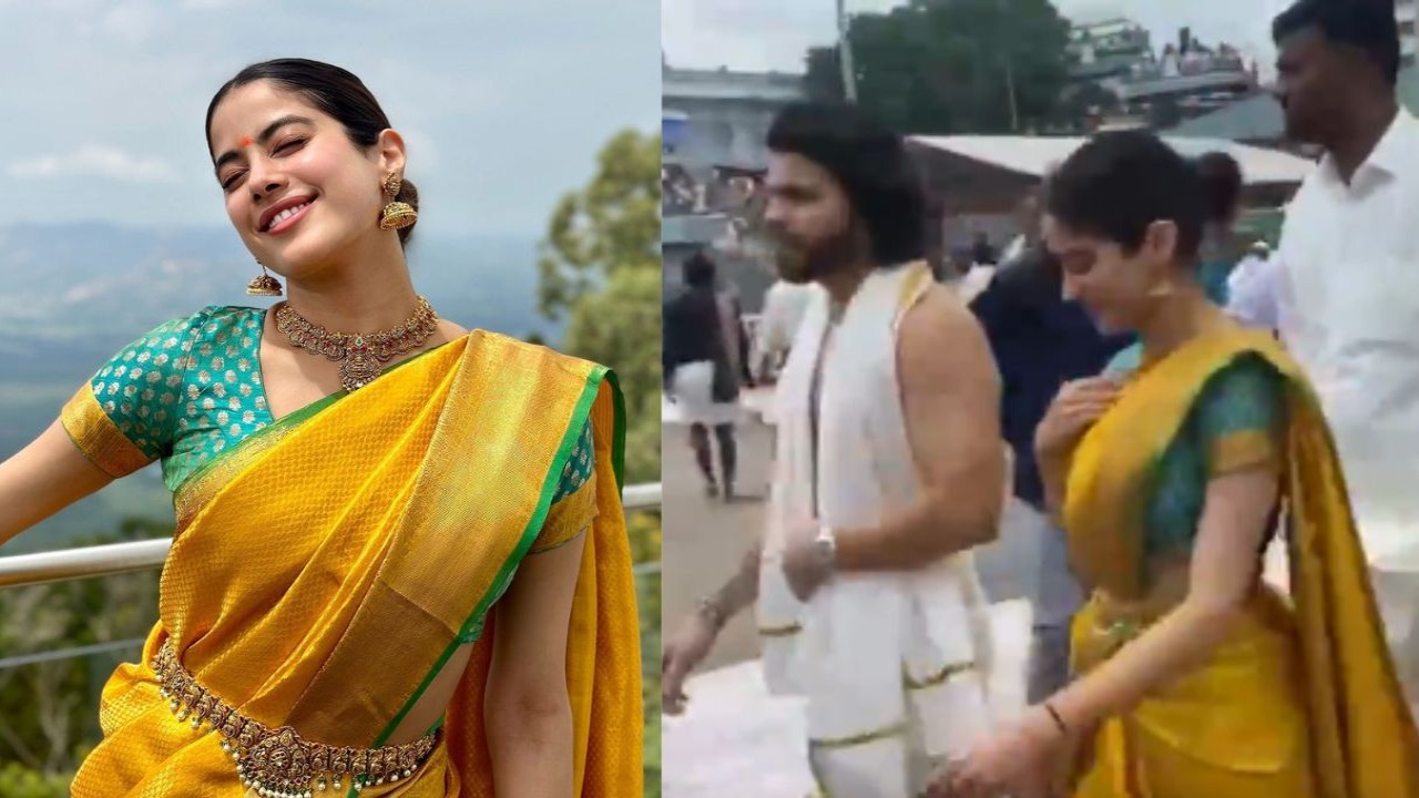 Janhvi Kapoor and BF Shikhar Pahariya offer prayers at Tirupati Balaji temple on mom Sridevi’s birth anniversary: WATCH