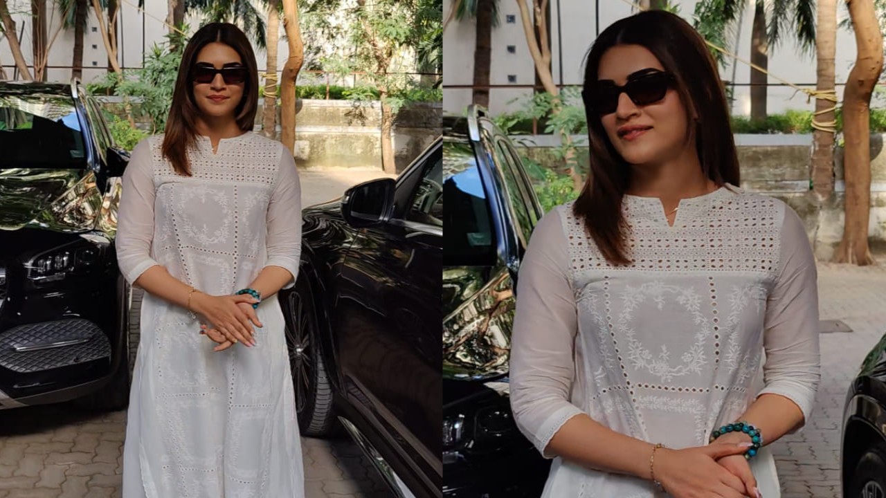 Kriti Sanon in white kurta set 