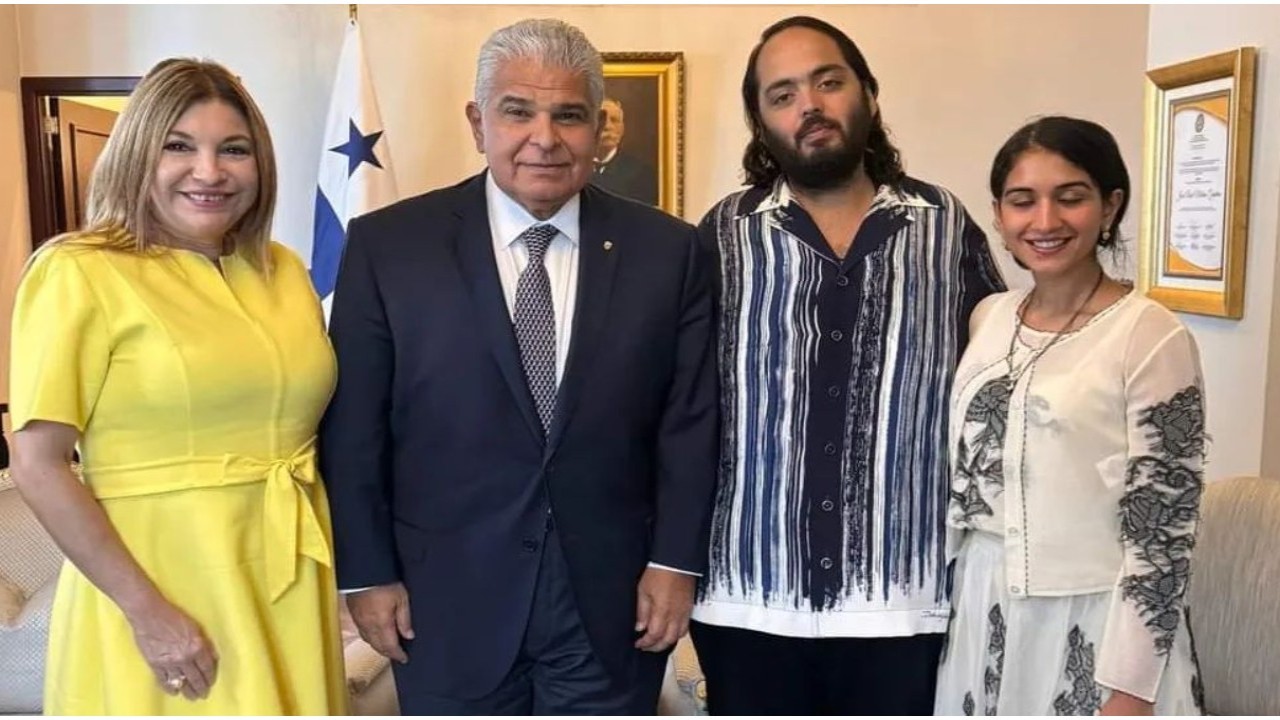 PIC: Anant Ambani and Radhika Merchant meet President of Panama José Raúl Mulino