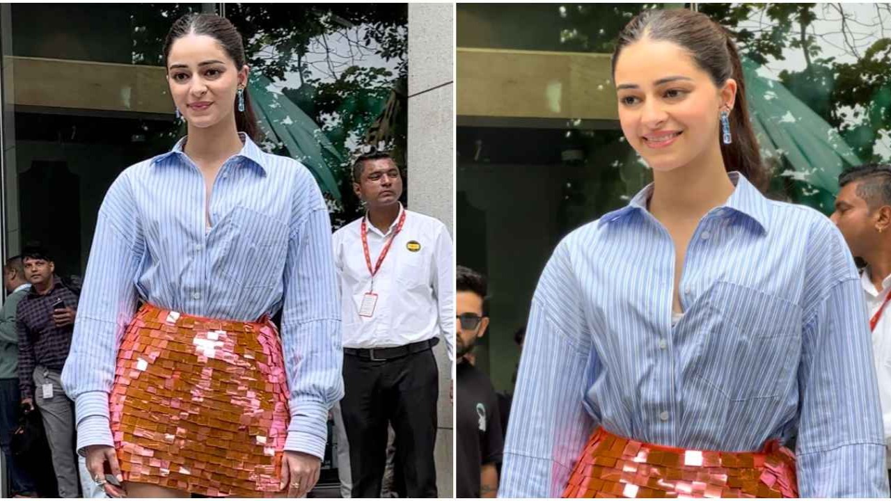 Ananya Panday, sequin skirt, mini-skirt, shirt, formal shirt, party wear, hot, Style, Fashion