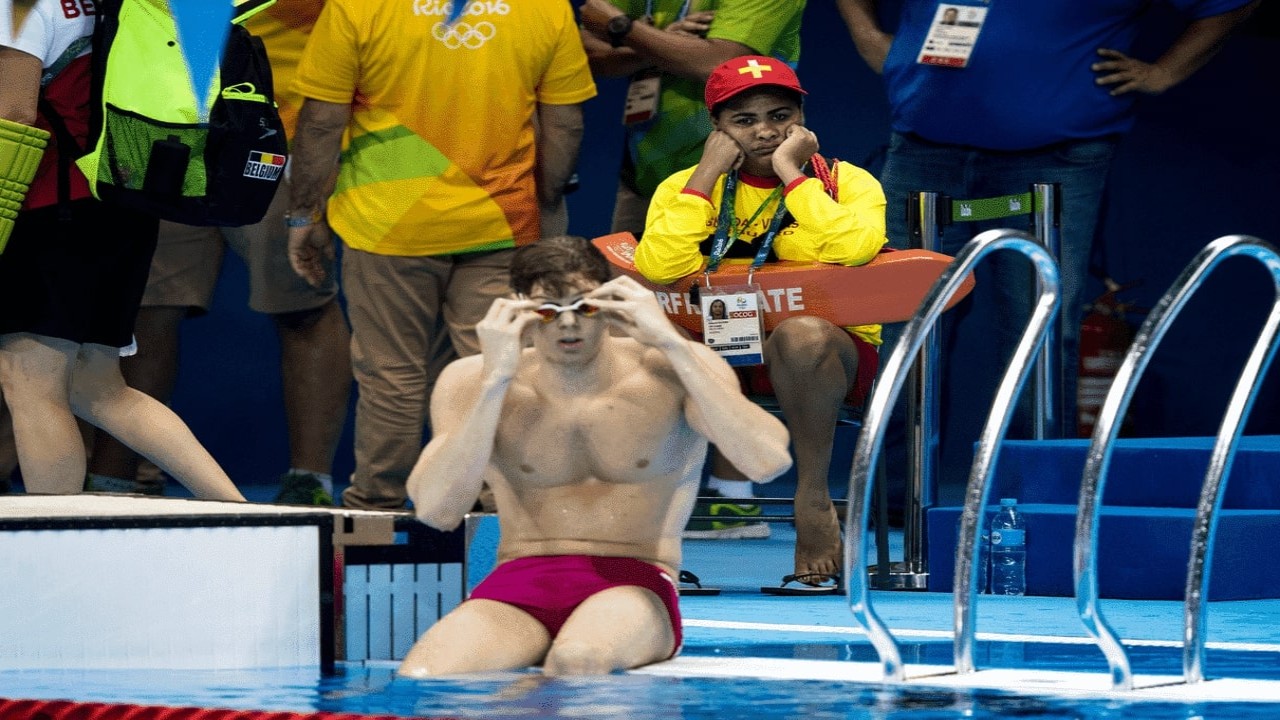 Lifeguards at Olympic Swimming Competitions (PC:Twitter)