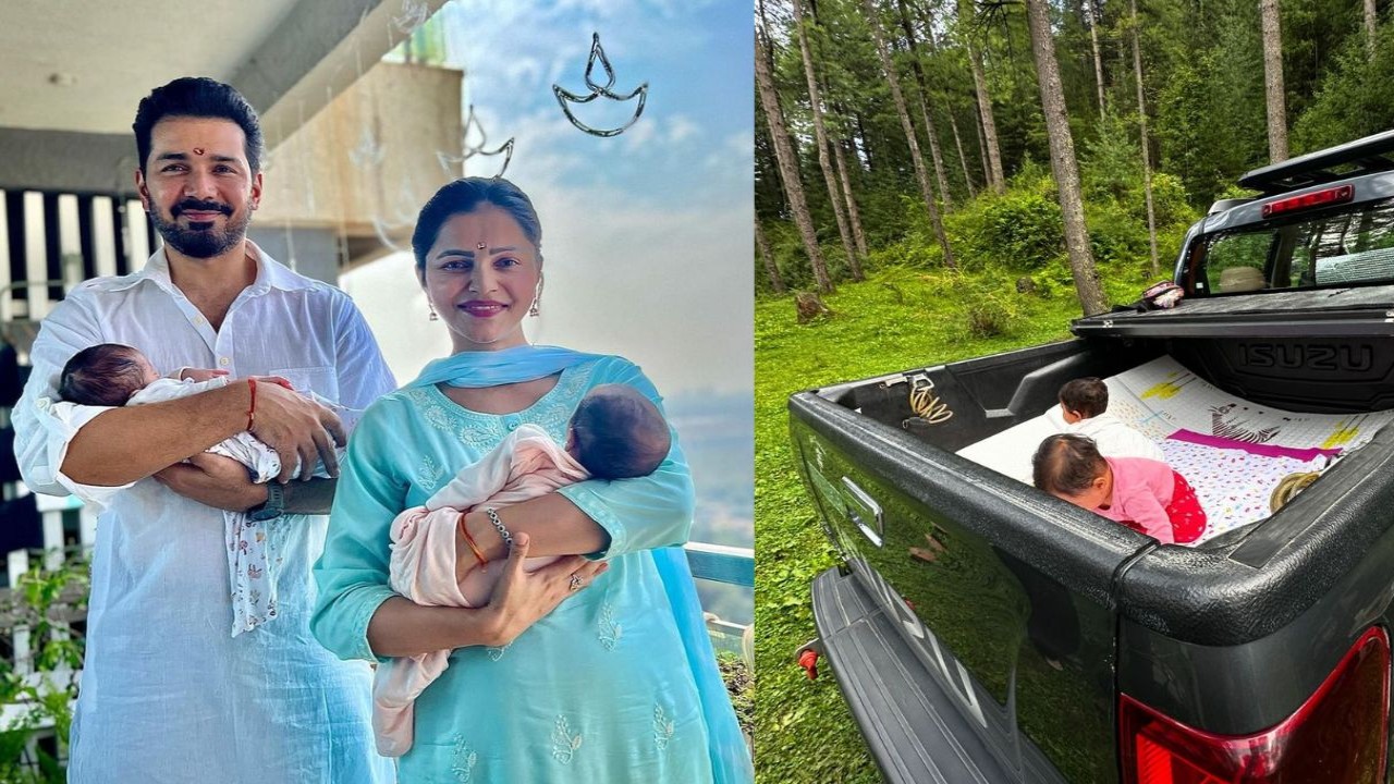 Papa Duties: Rubina Dilaik's husband Abhinav Shukla enjoys outdoor vacation with twins; shares holiday pic