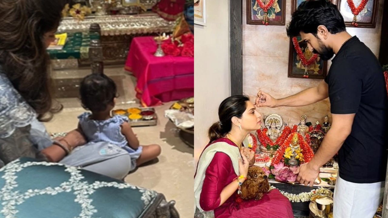 Ram Charan, wife Upasana share cutesy PICS of 'simple sweet' Janmashtami celebrations with daughter Klin Kaara and Rhyme