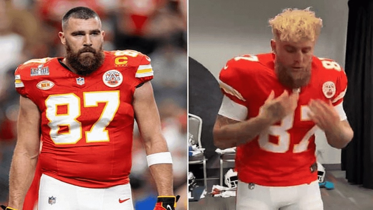 Jake Paul dressed as Travis Kelce (PC:Twitter)