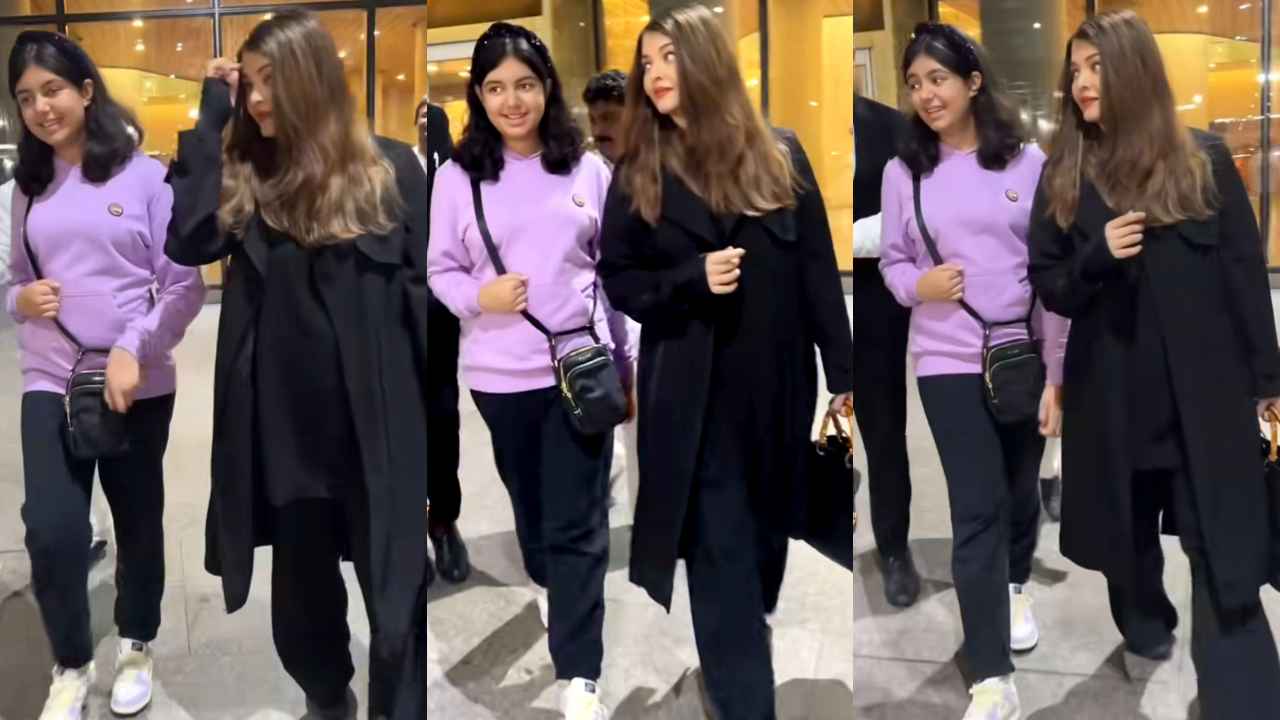 Aishwarya Rai Bachchan and Aaradhya SLAY their airport style in comfortable and cool outfits (PC: Viral Bhayani)