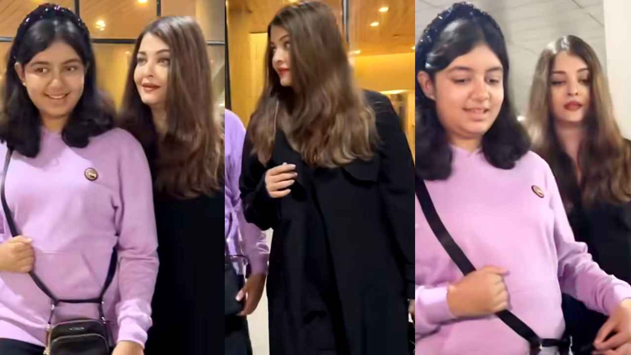 Aishwarya Rai Bachchan and Aaradhya SLAY their airport style in comfortable and cool outfits (PC: Viral Bhayani)