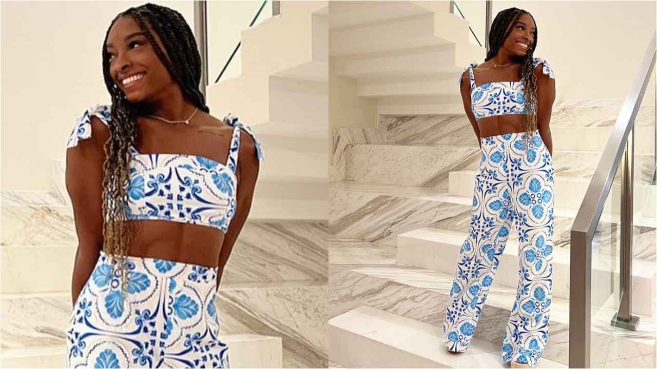 3 times Olympics-winning gymnast Simone Biles served boss babe vibes in simply stylish co-ord sets (PC: Simone Biles Instagram)