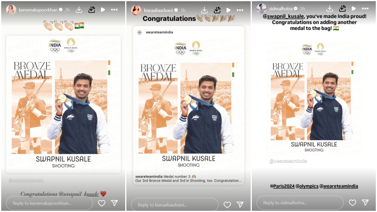 Paris Olympics 2024: PM Narendra Modi, Kareena Kapoor, Sidharth Malhotra-Kiara, and more congratulate Swapnil Kusale as he wins India’s 3rd medal