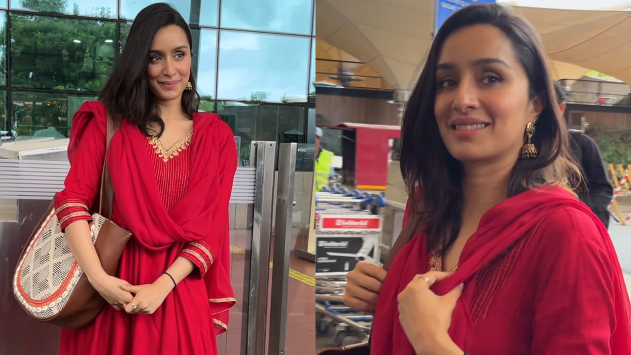 Shraddha Kapoor in red suit 