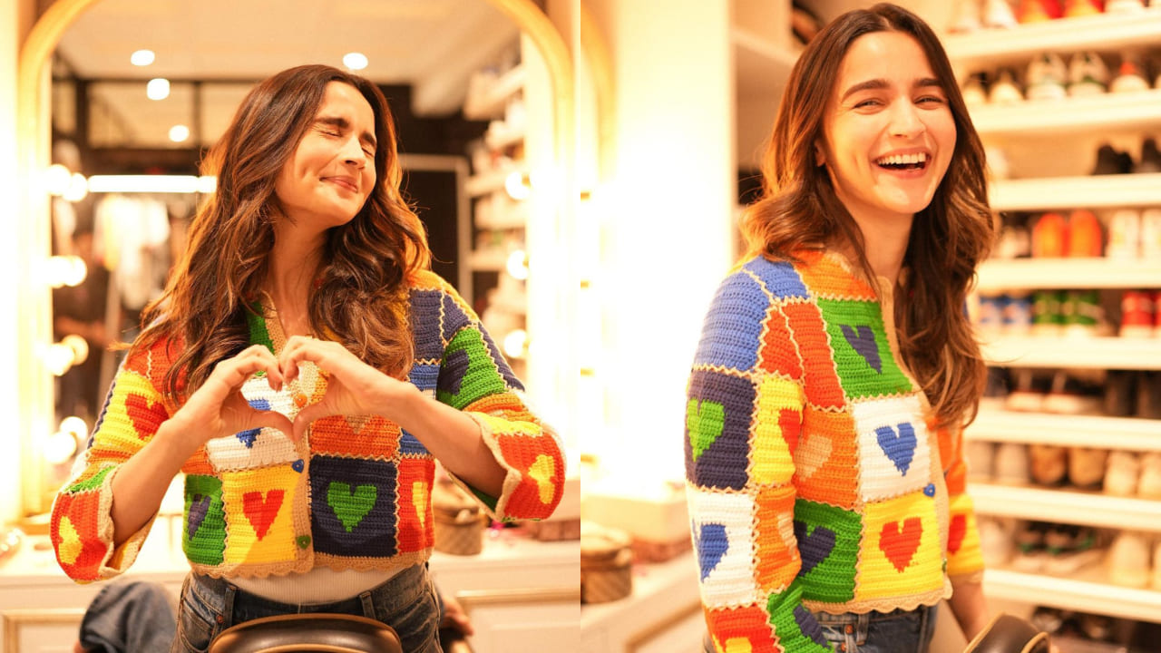 Alia Bhatt in crochet cardigan