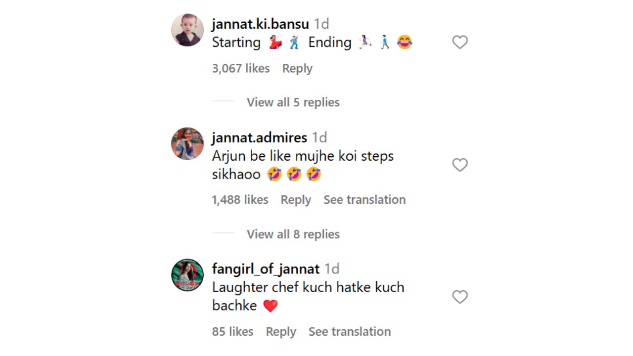 Fans' reaction to the hilarious video (Instagram)