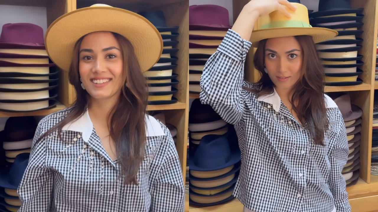 Mira Kapoor in checkered shirt 