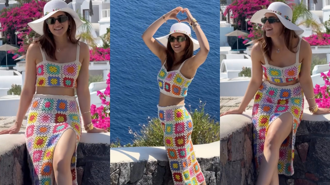 Kriti Sanon in crochet co-ord set on her vacation