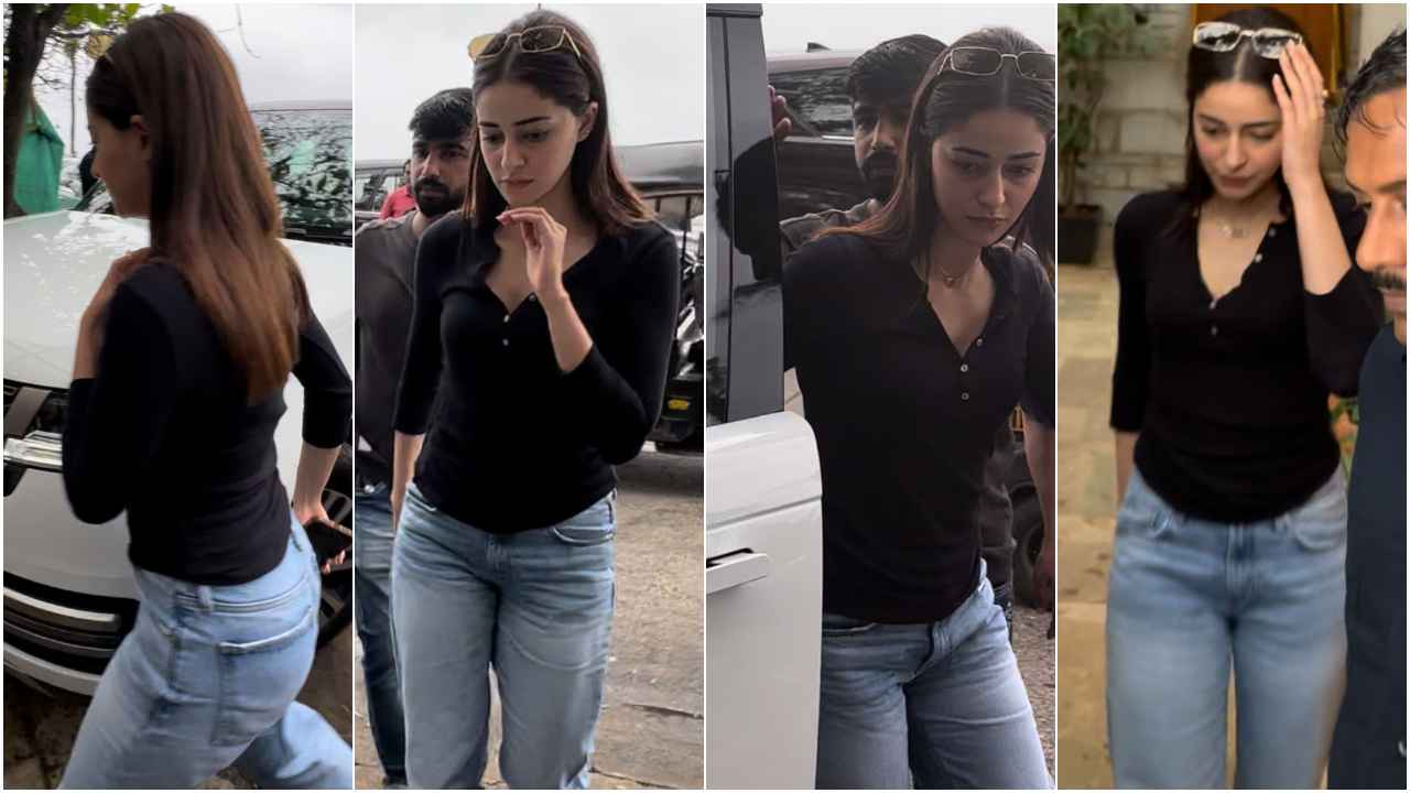 Ananya Panday loves to serve casual coolness, and her latest fit in black top and baggy jeans is proof (PC: Varinder Chawla)