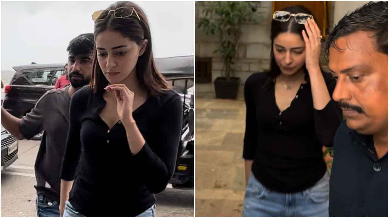 Ananya Panday loves to serve casual coolness, and her latest fit in black top and baggy jeans is proof (PC: Varinder Chawla)