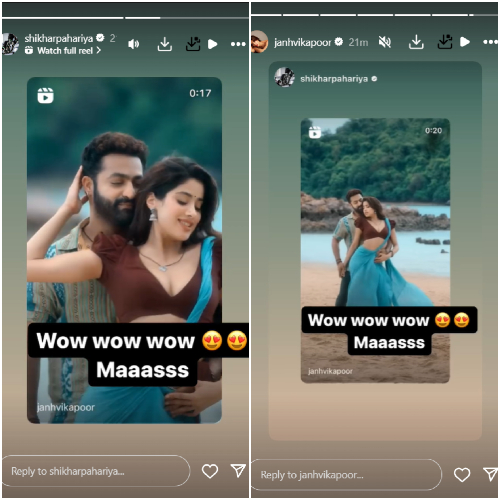 Janhvi Kapoor's BF Shikhar Pahariya goes 'wow' by her film Devara's song Dheere Dheere with Jr NTR; calls it 'Maaasss'