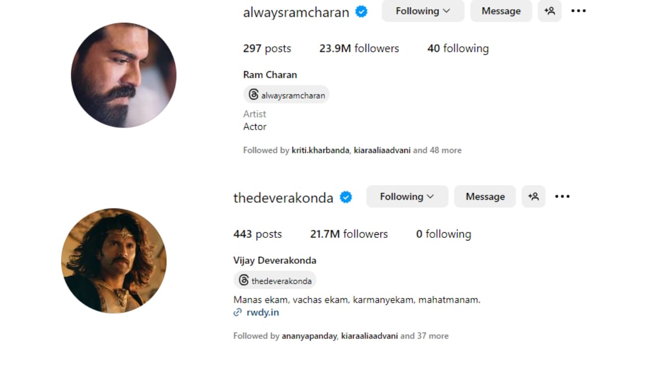 Top 10 Tollywood actors with most number of Instagram followers; Rashmika Mandanna, Allu Arjun to Samantha Ruth Prabhu, check full list