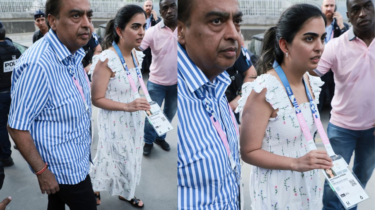 Isha Ambani’s white floral Ellie Nap dress (PC: Getty Images)