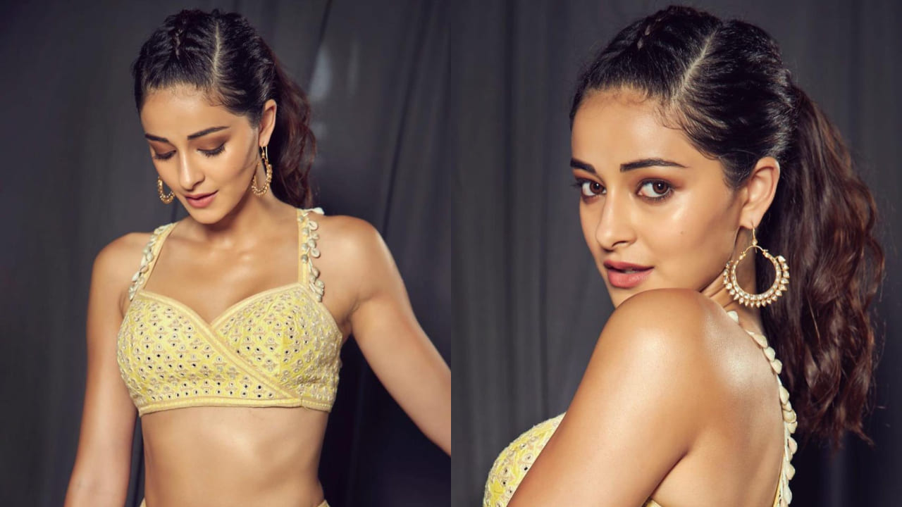 Ananya Panday in top knot braid and ponytail