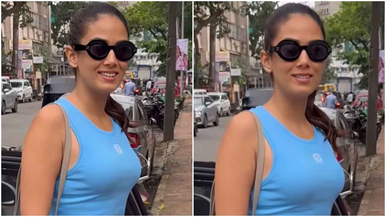 Mira Rajput serves minimalism with a luxe twist in Loewe’s ribbed blue midi dress worth Rs 74,705 (PC: Viral Bhayani)