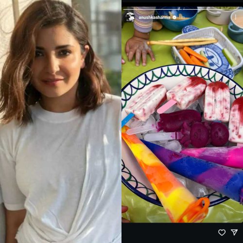 PIC: Anushka Sharma relishes popsicles with kids Vamika and Akaay; latter's little hand in process making is UNMISSABLE