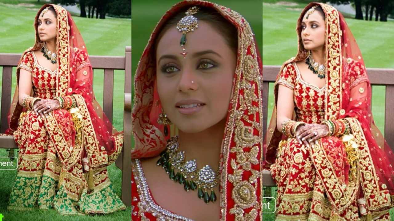 Rani Mukerji’s iconic bridal look (PC: Dharma Movies Instagram, T Series)