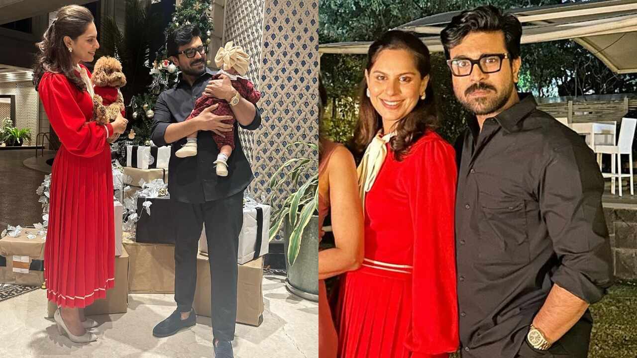 Ram Charan and Upasana in simple Christmas outfits (PC: Upasana Kamineni Konidela and Ram Charan's Instagram) 