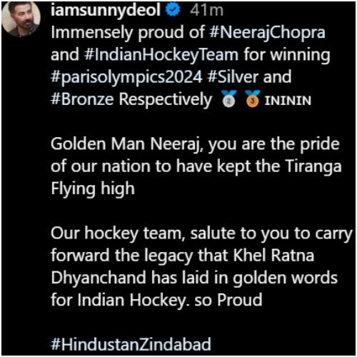 Paris Olympics 2024: PM Narendra Modi, Vicky Kaushal, Sunny Deol and more send good wishes to Neeraj Chopra for winning Silver medal