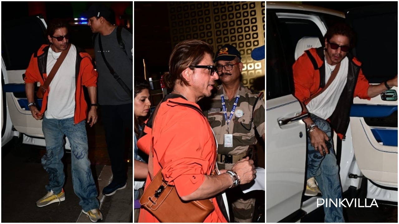 Shah Rukh Khan makes stylish appearance in orange hoodie as he jets off to undisclosed location; see PICS