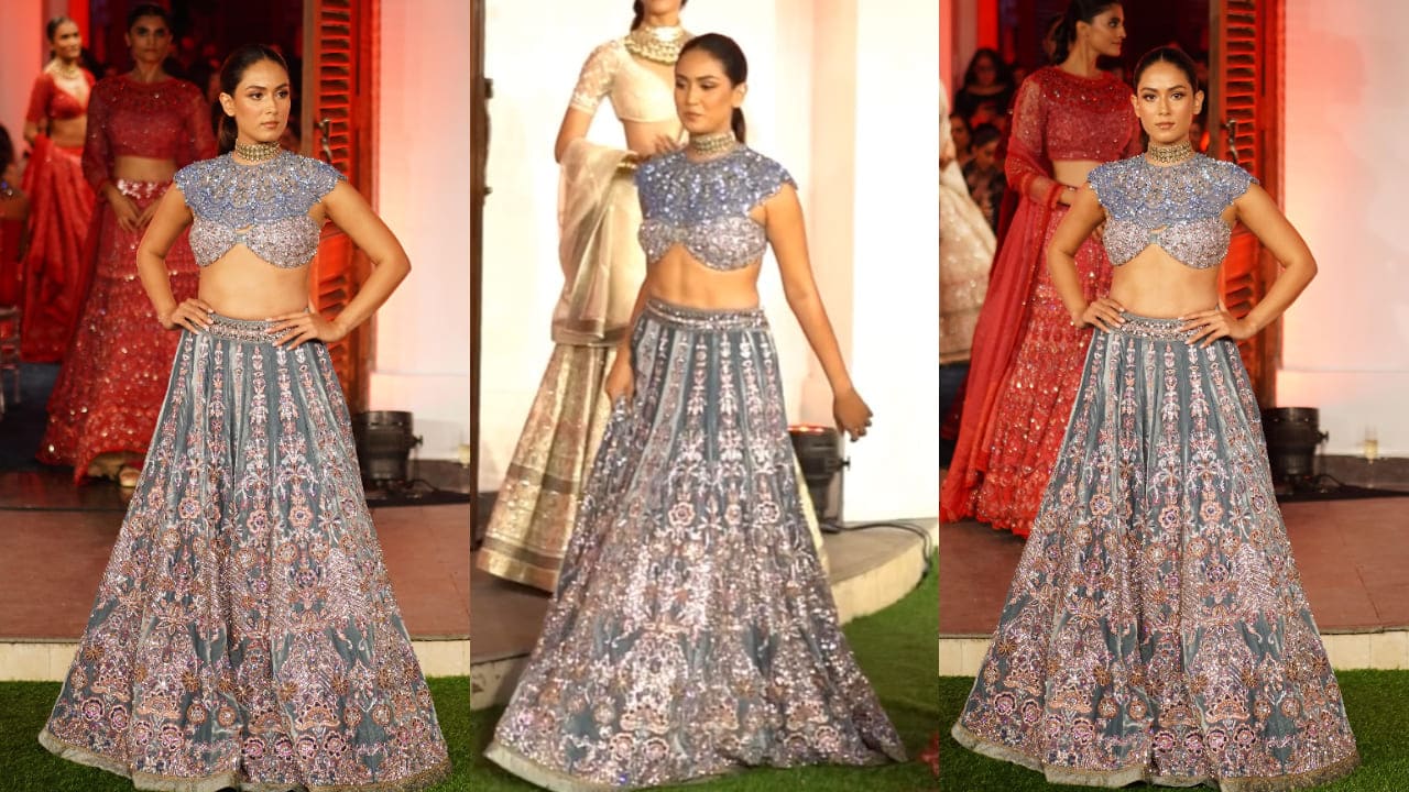 Mira Kapoor in blue and silver embellished lehenga 