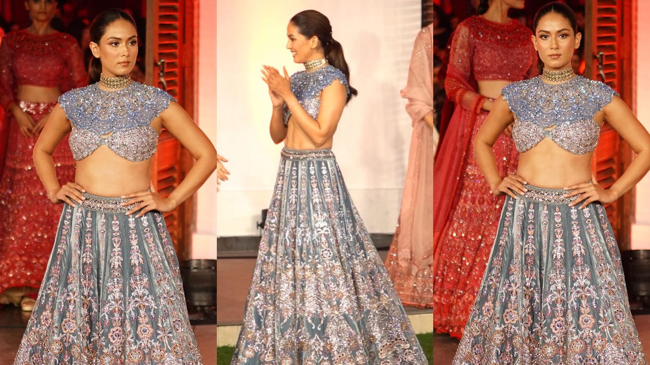 Mira Kapoor in blue and silver embellished lehenga 