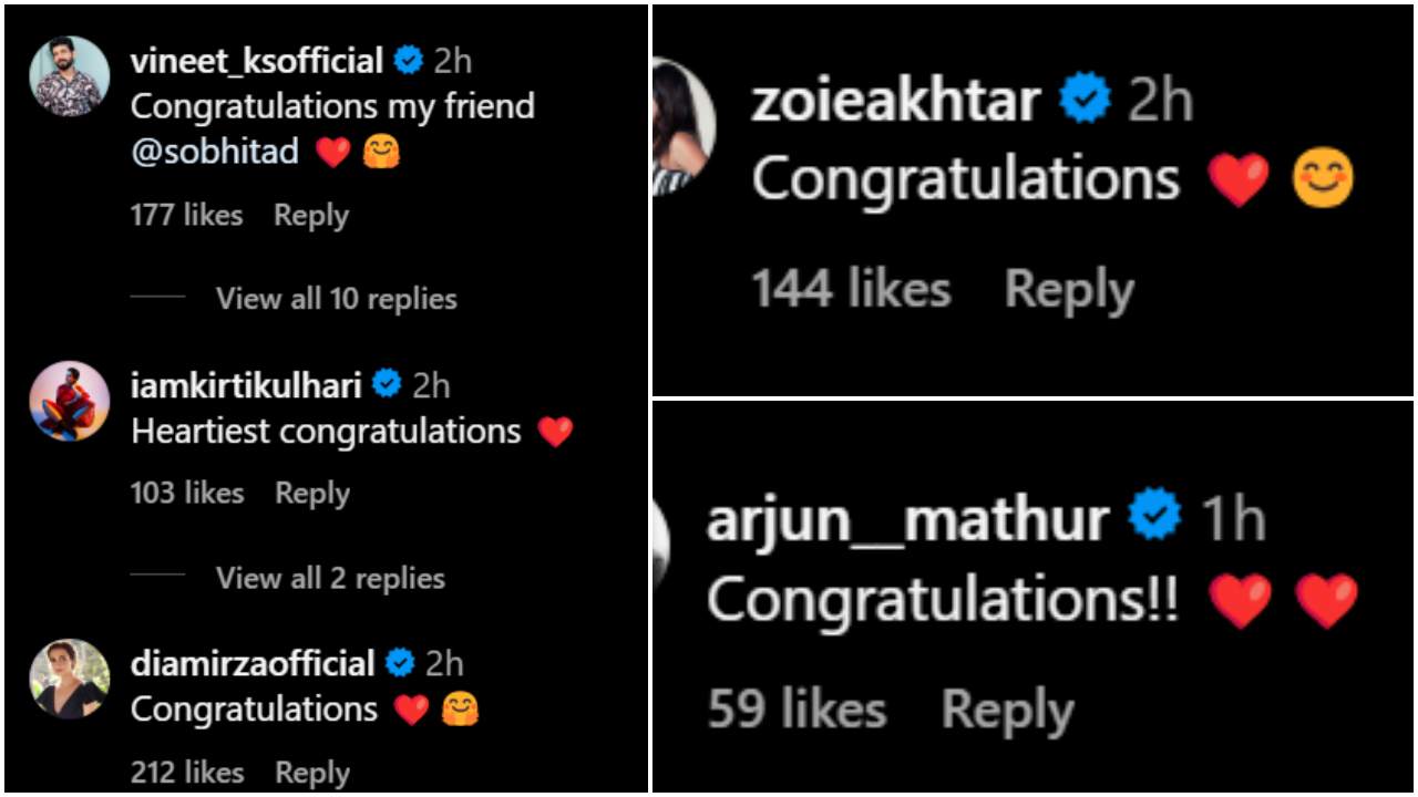 Sobhita Dhulipala drops engagement PICS with fiancé Naga Chaitanya; Varun Dhawan, Kriti Sanon and other Bollywood stars shower love