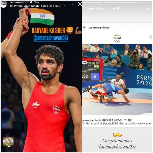 Paris Olympics 2024: PM Narendra Modi, Ranveer Singh, Kareena Kapoor and others congratulate wrestler Aman Sehrawat as he clinches bronze