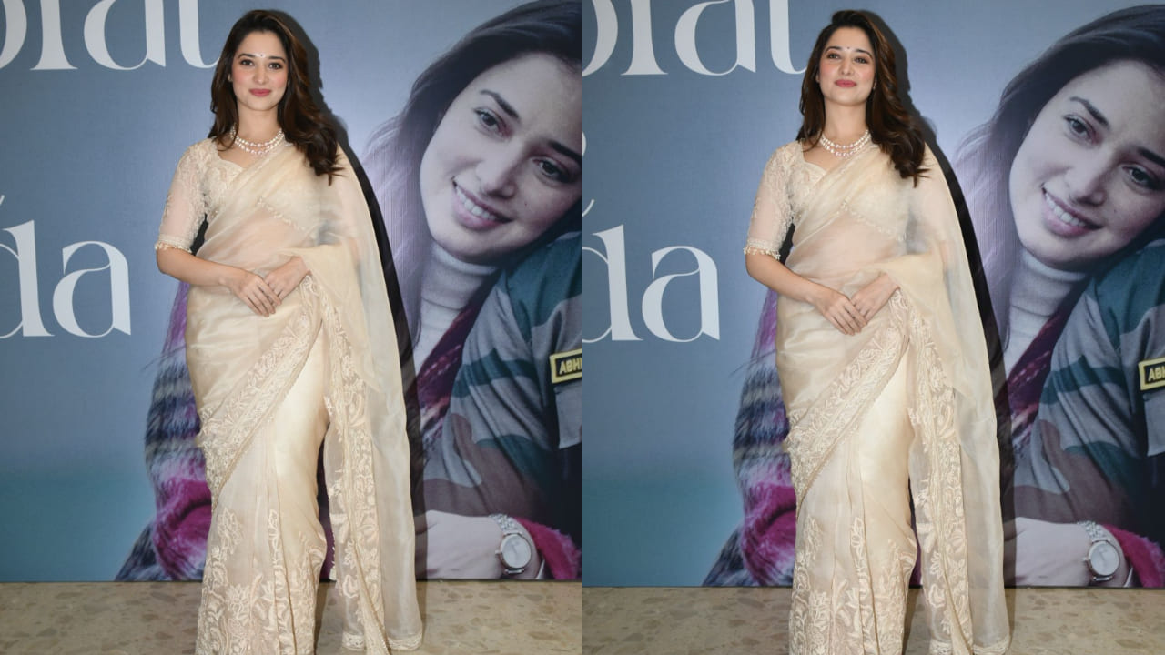 Tamannaah Bhatia in beige saree