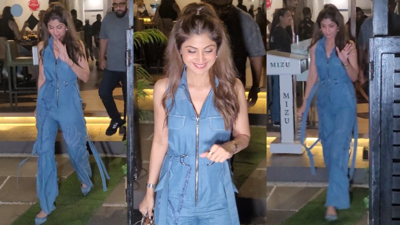 Shilpa Shetty Kundra in a denim jumpsuit (PC: Varinder)