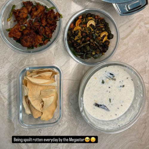 'Spoilt rotten everyday by Megastar': Trisha Krishnan shares PIC savoring feast by Chiranjeevi on sets of Vishwambhara