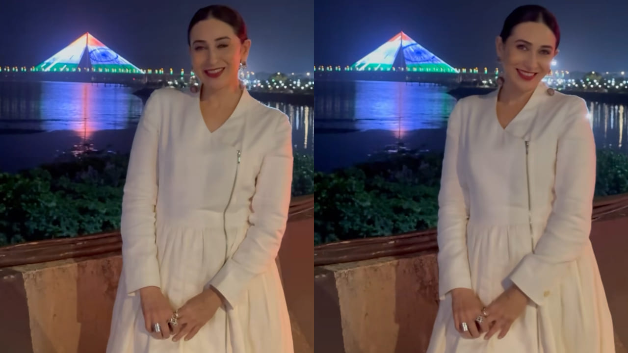 Karisma Kapoor in white kurta set 